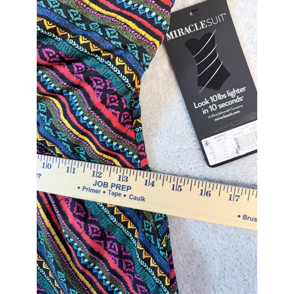 Miraclesuit Size 8 Love Knot Tankini Top NWT Tropical Tribal Twist Front $110 - Picture 9 of 13